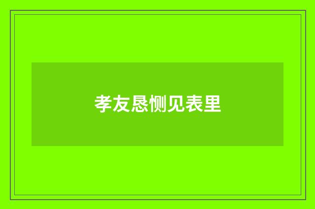 孝友恳恻见表里