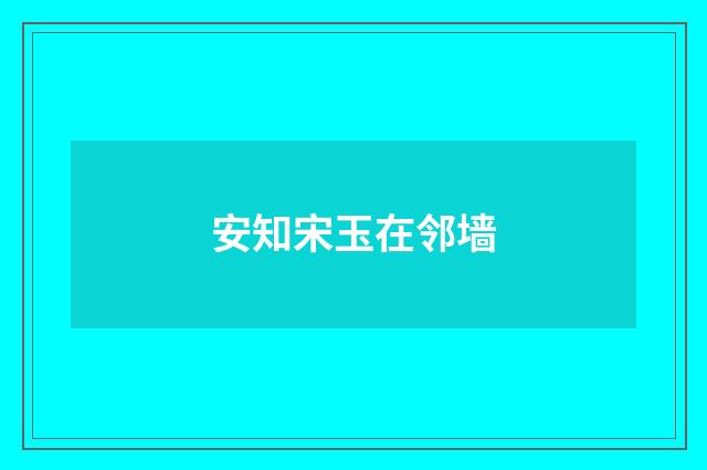 安知宋玉在邻墙