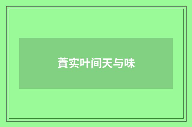 蕡实叶间天与味