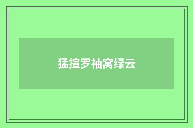 猛揎罗袖窝绿云