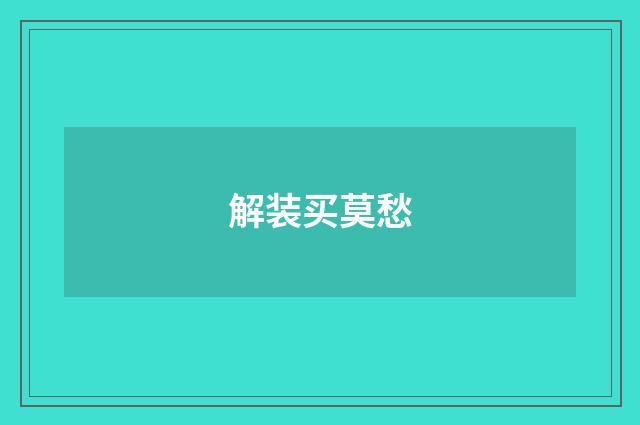 解装买莫愁