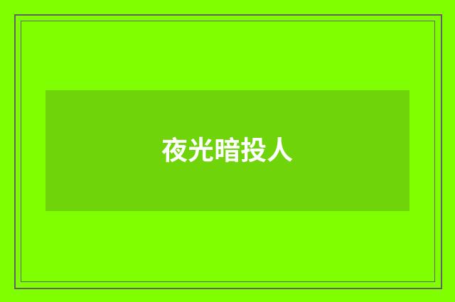 夜光暗投人