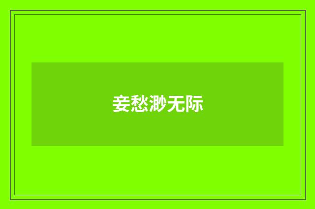 妾愁渺无际