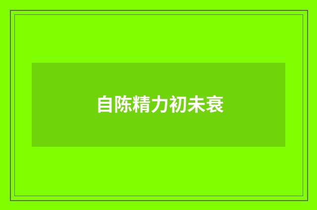 自陈精力初未衰