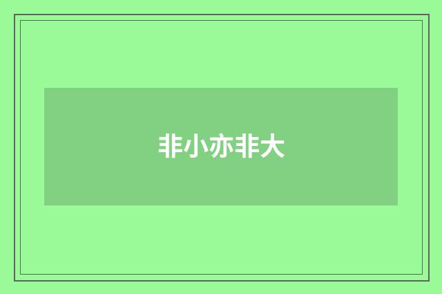 非小亦非大