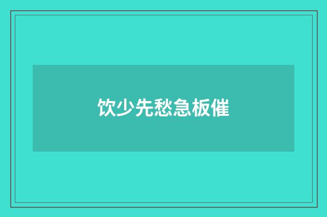 饮少先愁急板催