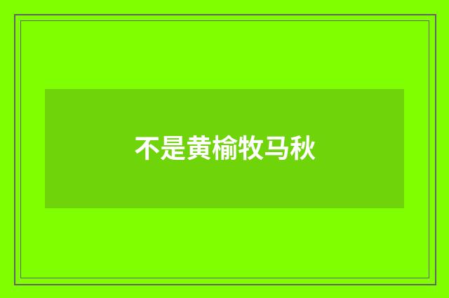 不是黄榆牧马秋