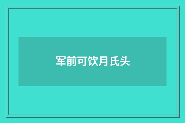 军前可饮月氏头