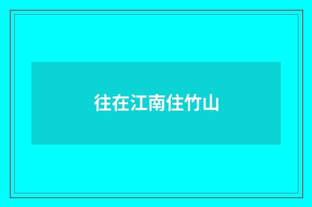 往在江南住竹山