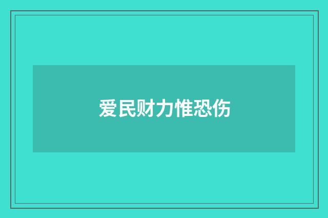 爱民财力惟恐伤