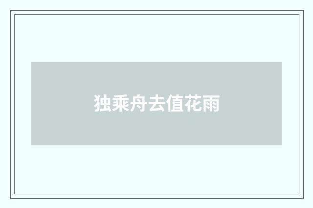 独乘舟去值花雨