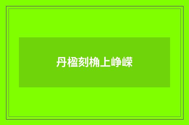 丹楹刻桷上峥嵘