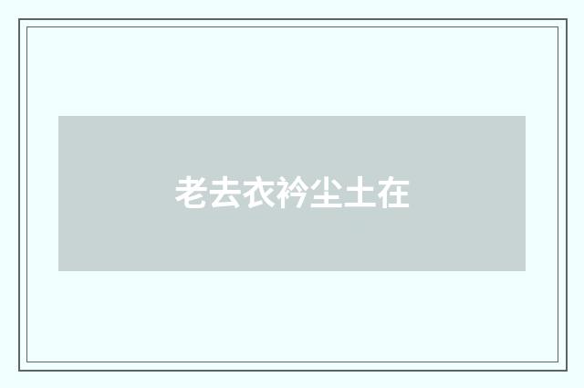 老去衣衿尘土在