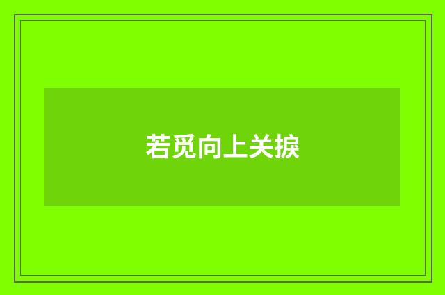 若觅向上关捩