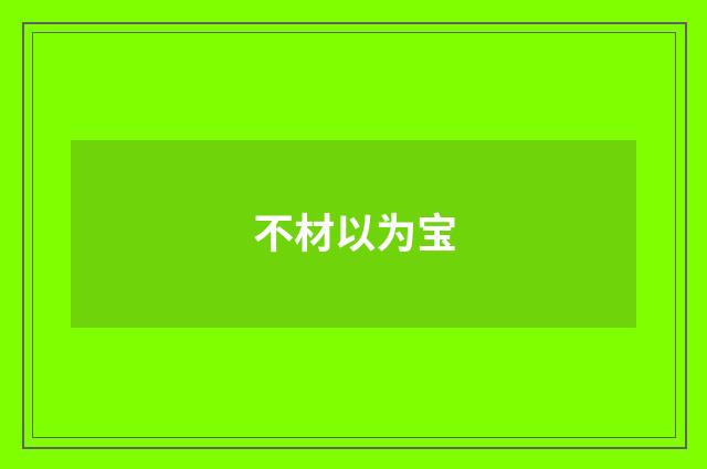 不材以为宝