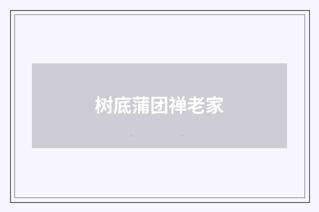 树底蒲团禅老家