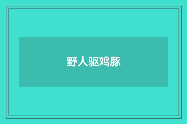 野人驱鸡豚