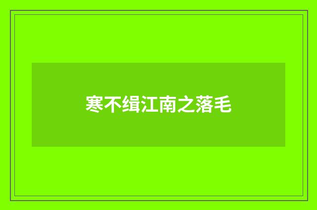 寒不缉江南之落毛
