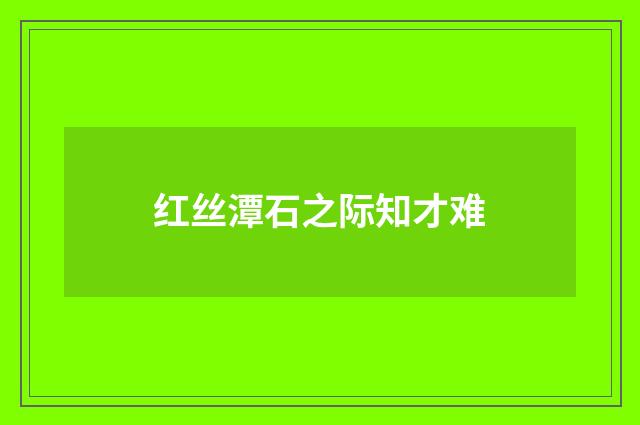 红丝潭石之际知才难
