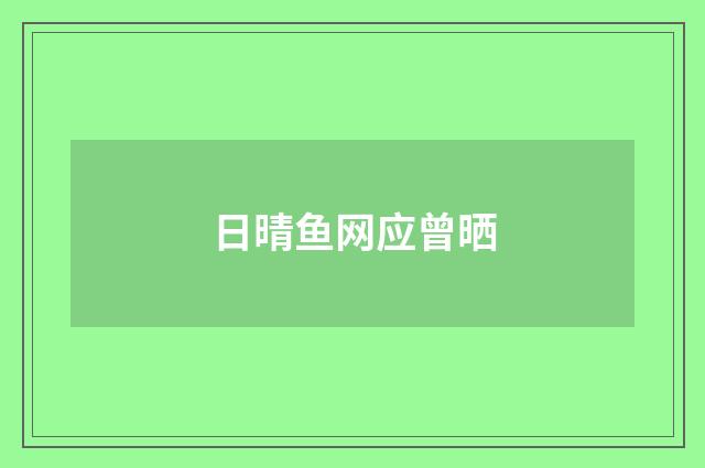 日晴鱼网应曾晒