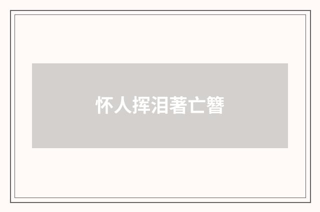 怀人挥泪著亡簪