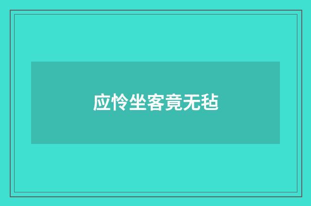 应怜坐客竟无毡