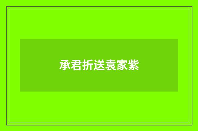 承君折送袁家紫