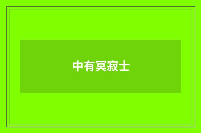 中有冥寂士