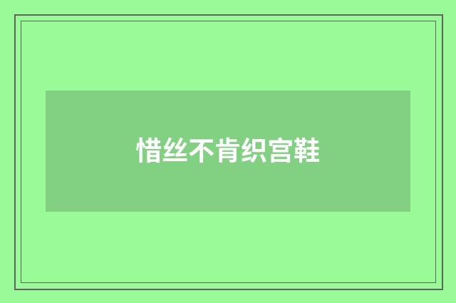 惜丝不肯织宫鞋