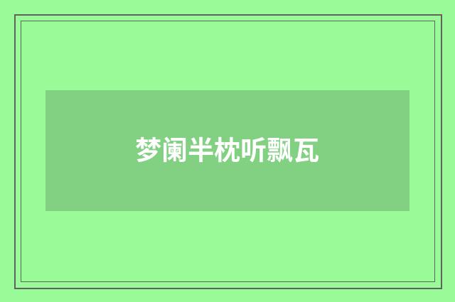 梦阑半枕听飘瓦