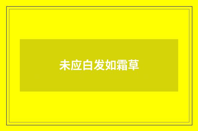 未应白发如霜草