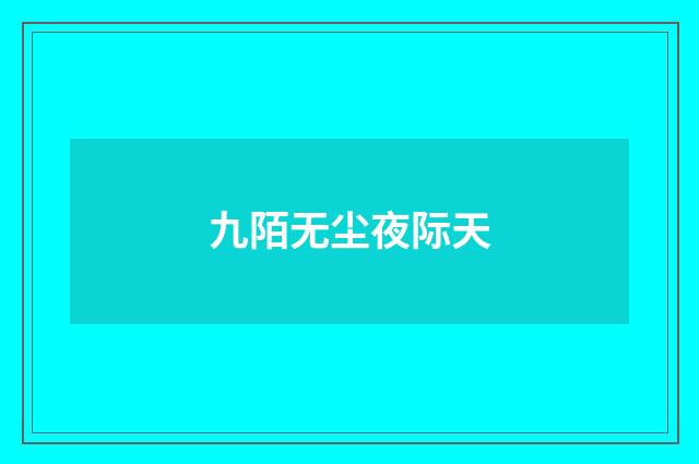 九陌无尘夜际天