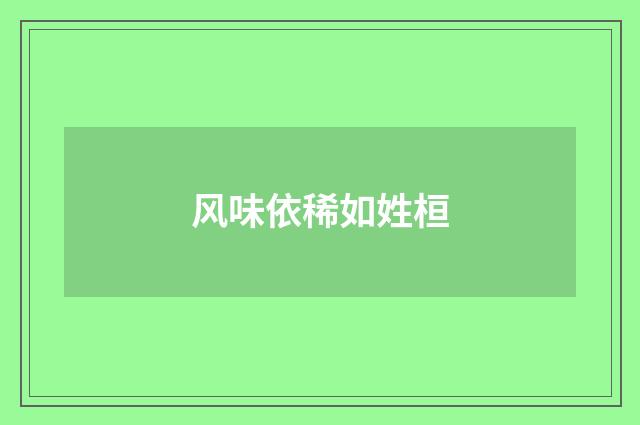 风味依稀如姓桓