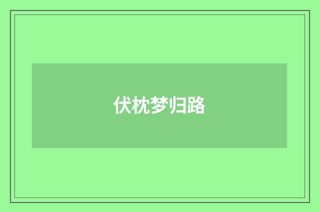 伏枕梦归路