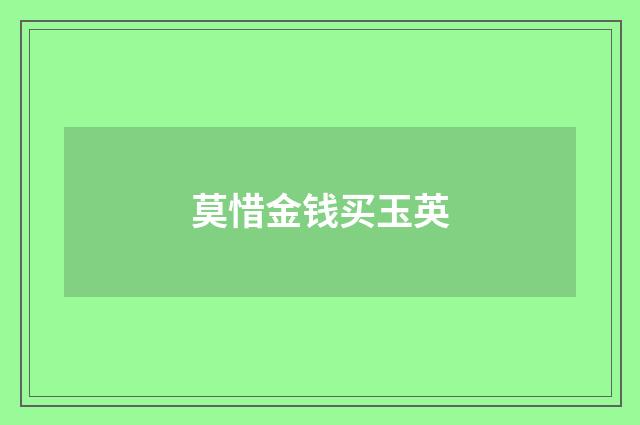 莫惜金钱买玉英