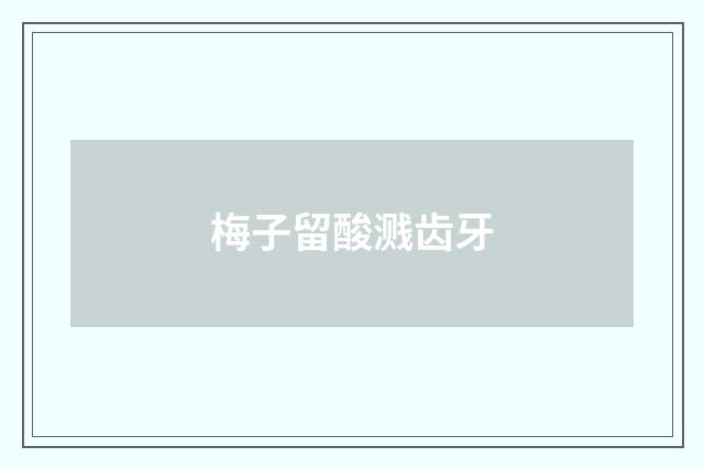 梅子留酸溅齿牙