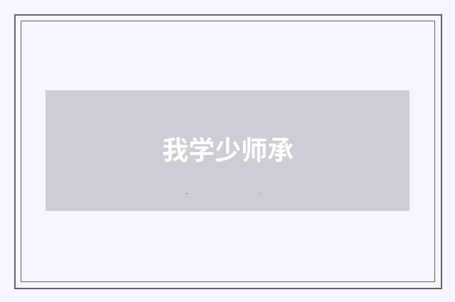 我学少师承