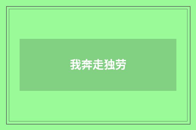 我奔走独劳