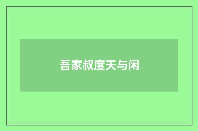 吾家叔度天与闲