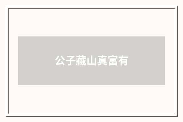 公子藏山真富有