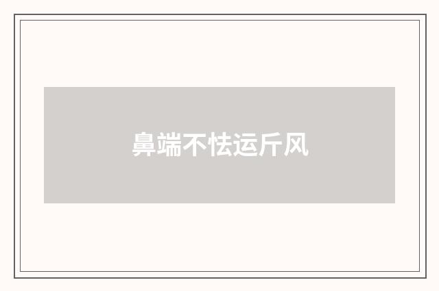鼻端不怯运斤风