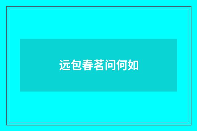 远包春茗问何如