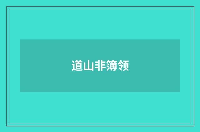 道山非簿领