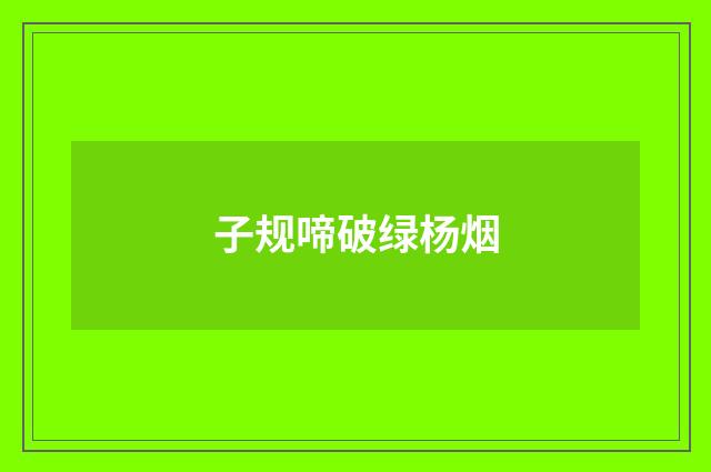 子规啼破绿杨烟