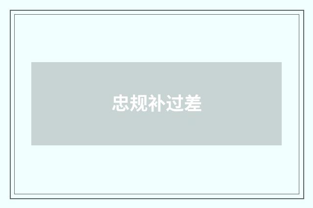 忠规补过差