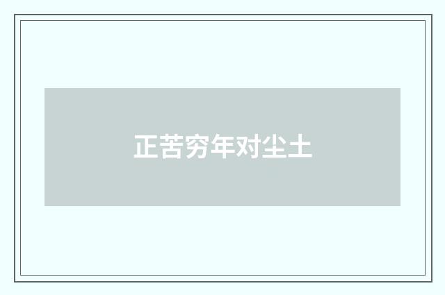 正苦穷年对尘土