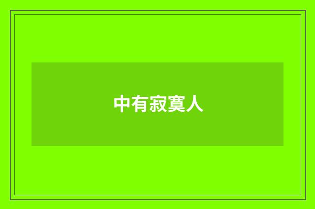 中有寂寞人