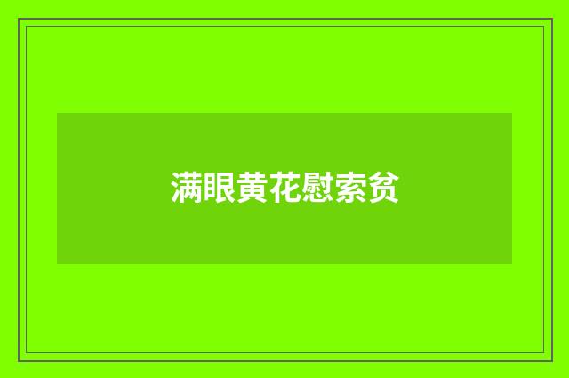 满眼黄花慰索贫
