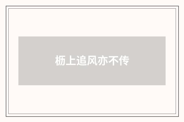 枥上追风亦不传