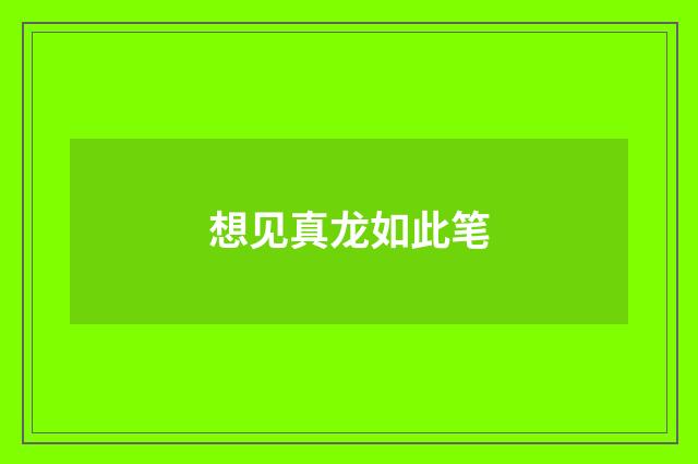 想见真龙如此笔